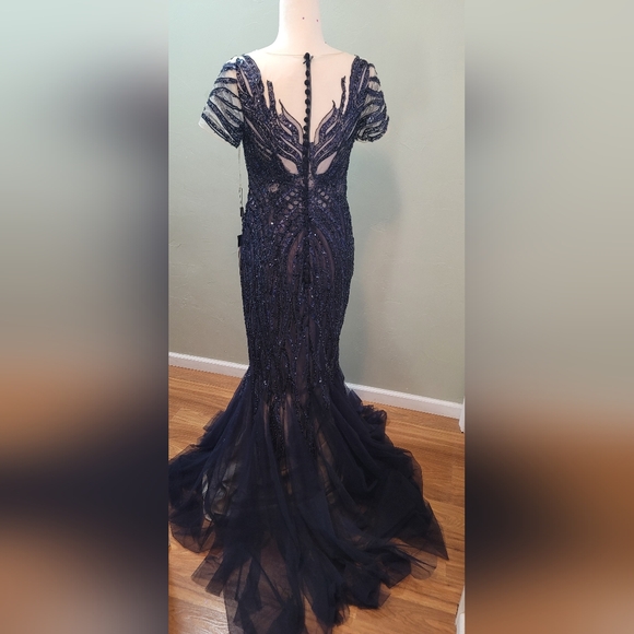 Alexander by Daymor Navy Trumpet Gown - Picture 7 of 9